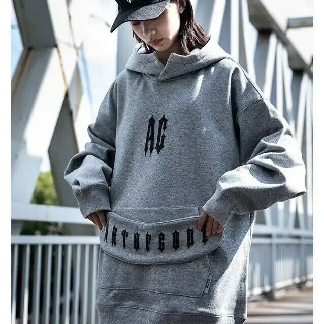 Harajuku High Street Übergroßen Streetwear Frauen 2023 Winter Y2k Kleidung Amerikanischen Stil Plüsch Stickerei Brief Zip Hoodies Frauen