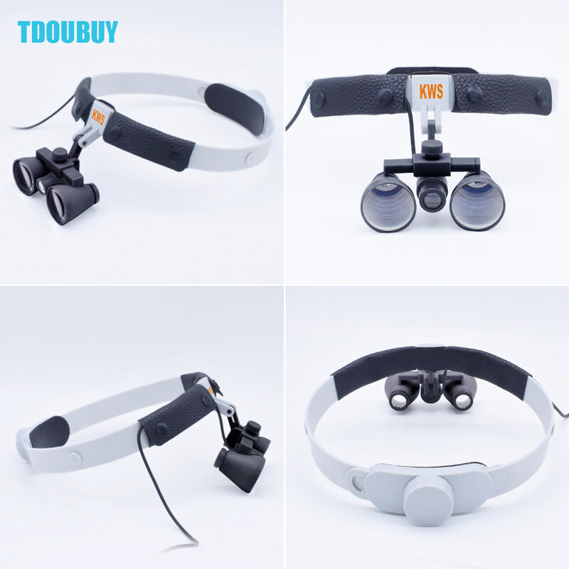 TDOUBUY 2.5X Binocular Loupes All-in-one 3W LED Headlamp with Filter Dual Use Integrated Lighting Magnifying Glasses