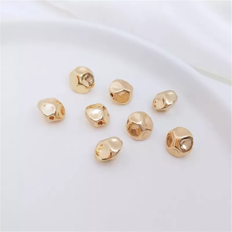 Perline allentate in pietra placcata oro 14K perline a forma irregolare orecchini fatti a mano con bracciale fai da te primi gioielli con perline
