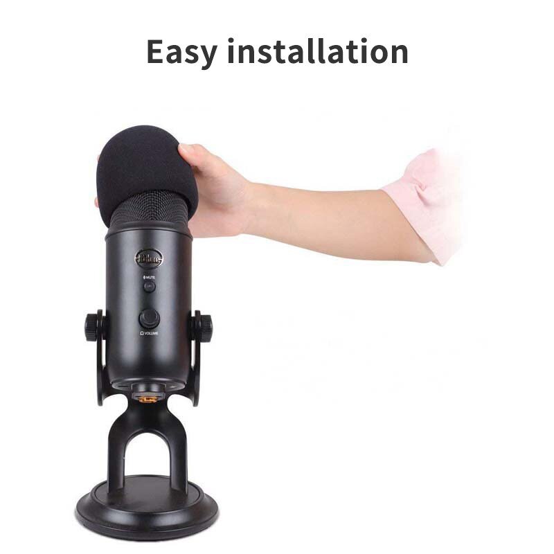 Kaca Depan Mikrofon Busa untuk Blue Yeti Pro Penutup Mikrofon Kondensor Kaca Depan Penutup Mikrofon Filter Pop