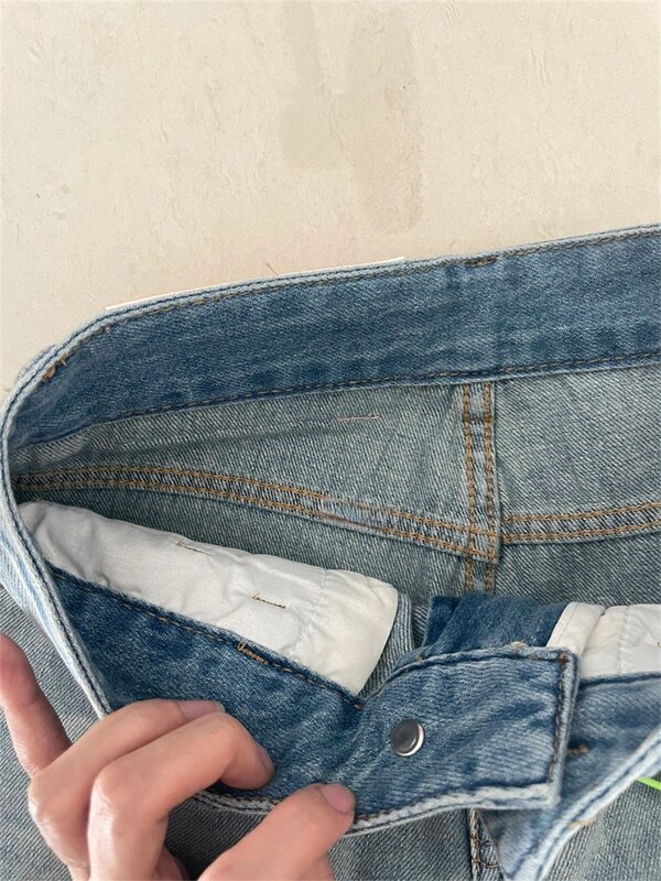 Женские джинсы с завышенной талией светильник, Новинка весна-осень 2023, свободные прямые брюки с широкими штанинами в форме груши для похудения