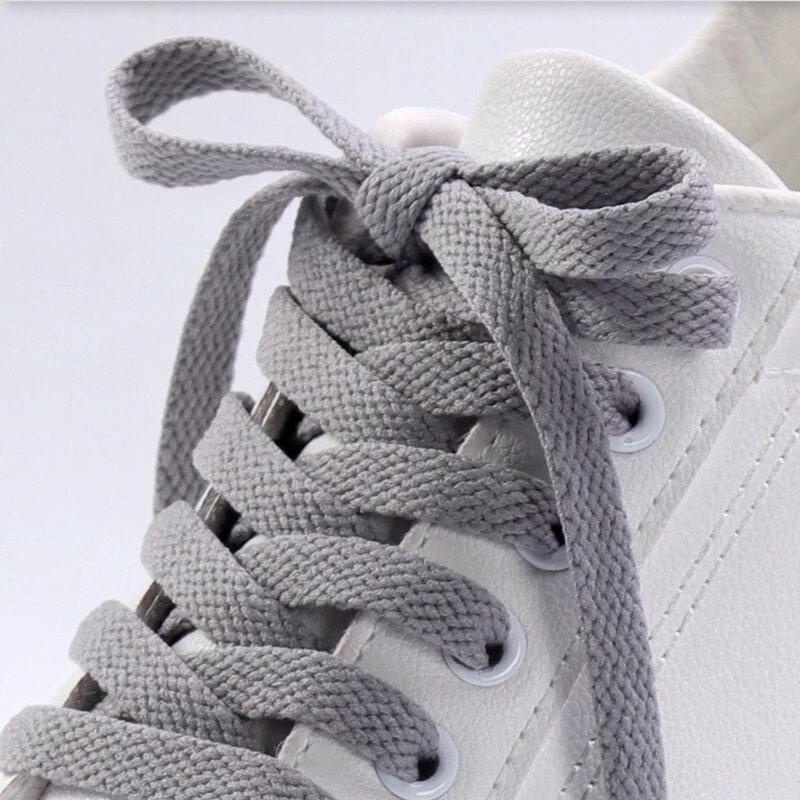 Épaissir les lacets chaussure athlétique chaîne pas d'élasticité lacets plats de Sport blanc loisirs femmes Sneaker lacet lacets accessoires