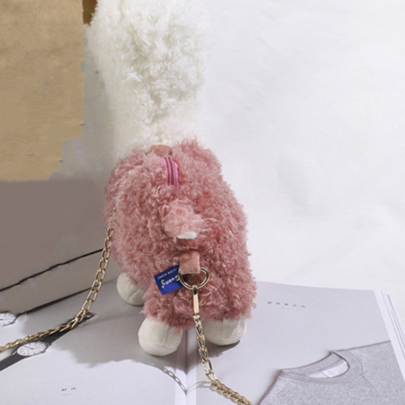 Cute Sheep Adorable Messenger Bag for Girl, Chain Bag, Travel Decoration, Stuffed Toy, Phone Bag, 36cm