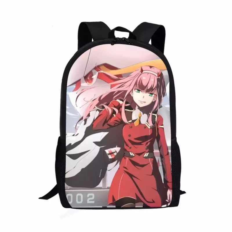Fashion Anime Zero Two Print Pattern School Bag For Children Young Casual Book BagsFor Kids Backpack Teens Schoolbags Mochila