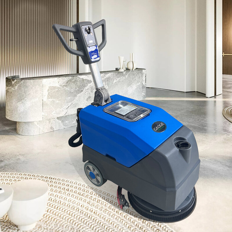 Gaoge Model M1 Mini Fold Walk Behind Floor Scrubber Cleaning Equipment 24V/500W 30L Industrial Floor Scrubber With Batteries