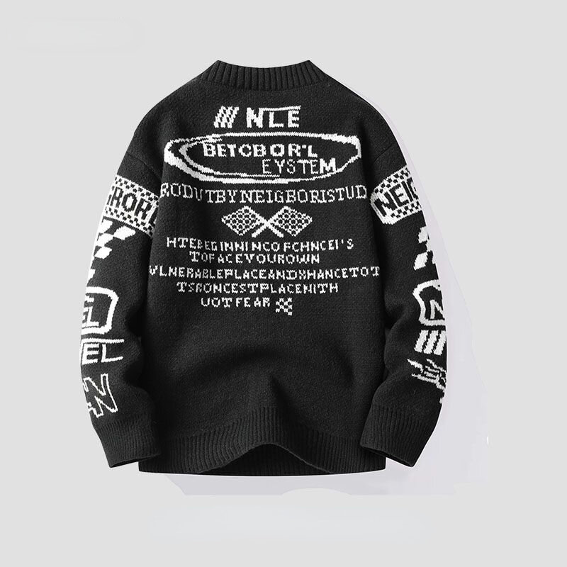 Новые зимние свитера в американском стиле гоночного автомобиля для мужчин и женщин, теплые модные пуловеры высокого качества, сделанные в Китае