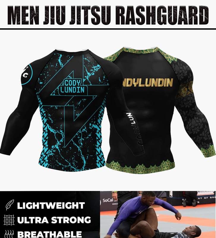 Pakaian olahraga pria, baju Fitness olahraga MMA 2 dalam 1 kaus BJJ + celana pendek Muay Thai, pakaian Fitness Gym pria dengan Rashguard Digital