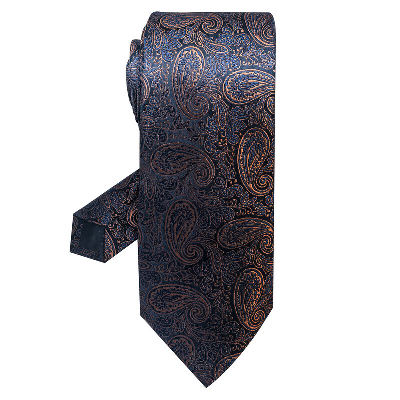 100% Silk Brand Fashion Tie For Men Sale 8 cm Silk Brand Gravatas Man's Necktie Blue Striped Shirt Accessories Wedding