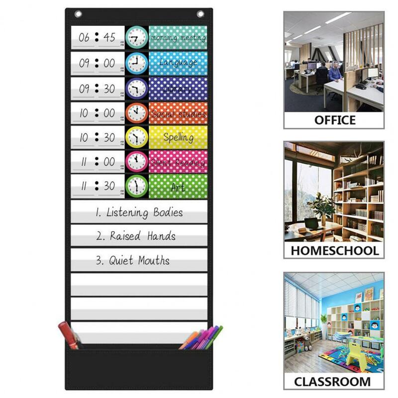 Schedule Pocket Chart, Versátil, Educacional, Sala de Aula, Escritório, Casa, Pré-escolar, 131