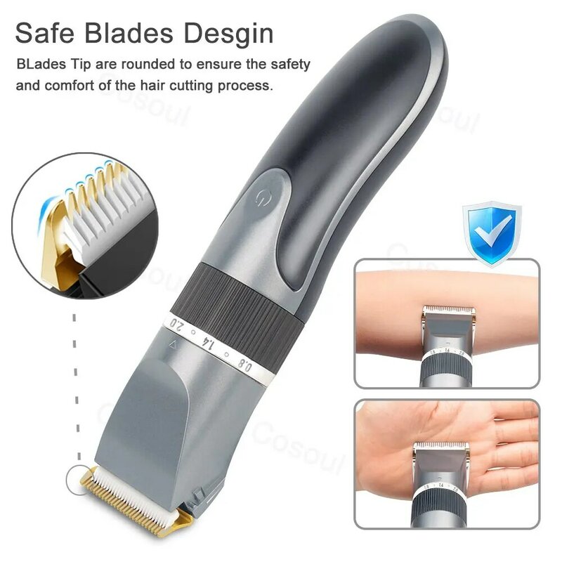 Hair Clipper Electric Barber Hair Trimmers For Men Adults Kids Cordless Rechargeable Hair Cutter Machine Professional