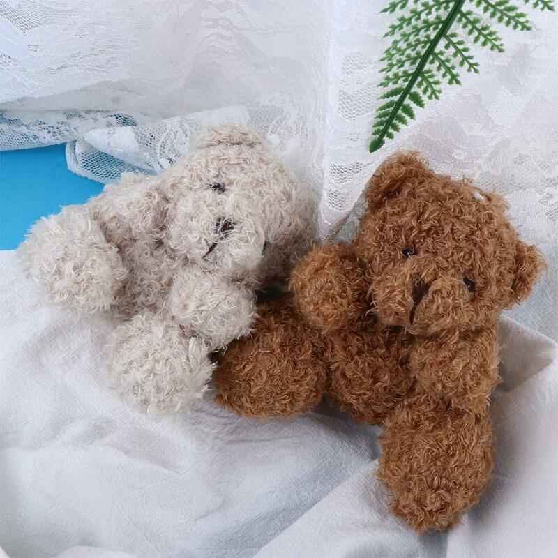 10cm Creative Soft Plush Little Teddy Bear Bag Pendant Doll Stuffed Toys Kids Keychain Holiday Gift Box Filling Decoration Toys