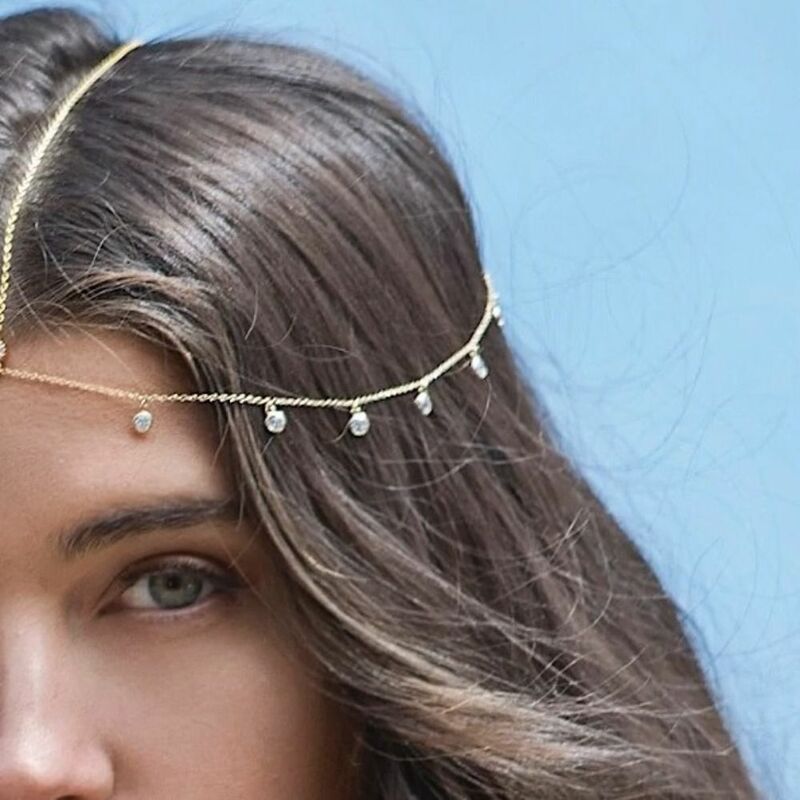 Новые металлические украшения для волос, цепочка для головы, головной убор в стиле бохо, богемный головной убор, женский головной Убор
