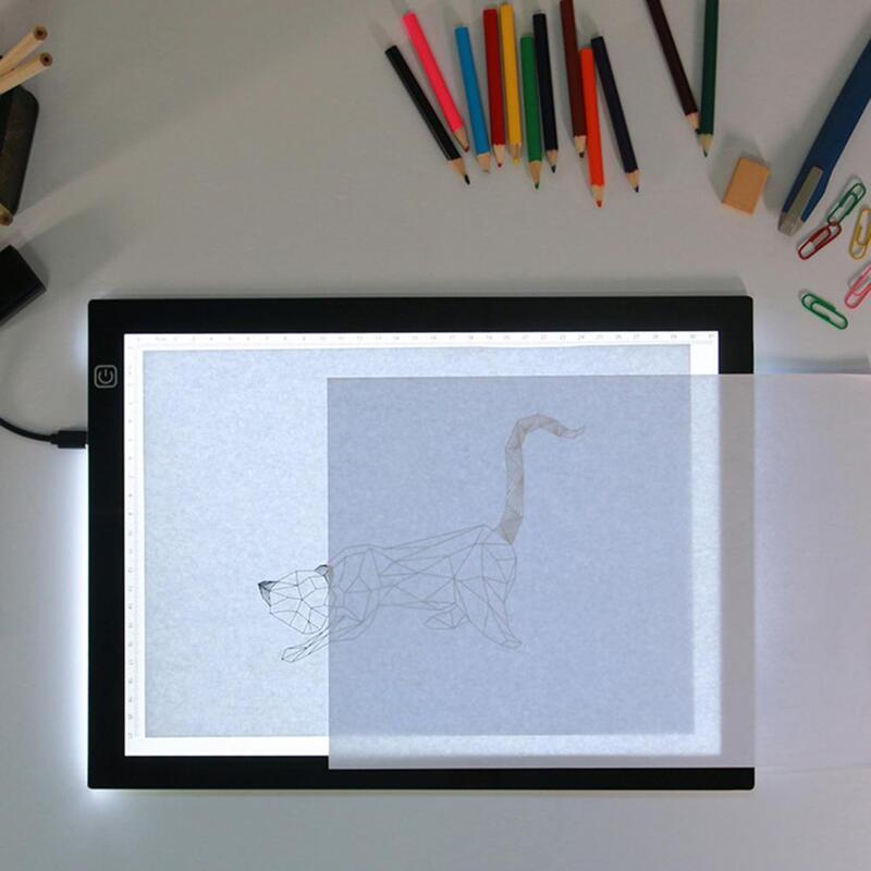 Crear pinturas borde liso A4 LED copia tablero de bocetos con Cable USB para oficina