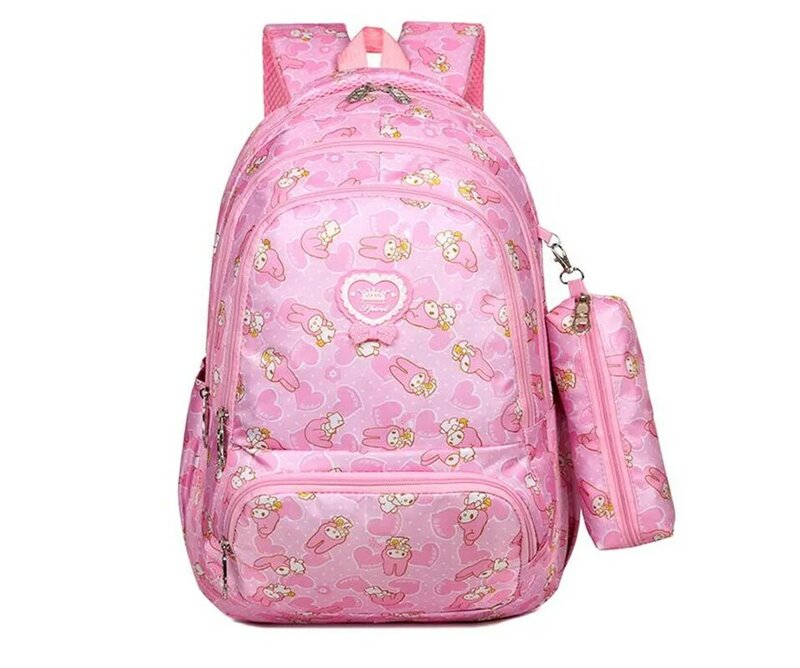 Moda alça de ombro escola saco escola primária menina das crianças doce e bonito leve impressão mochila casual