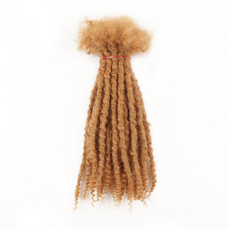 Orientfason nowe kręcone końcówki teksturowane Locs ludzkie włosy blond wiązki małe dredy na całą głowę 6 cali 0.8cm