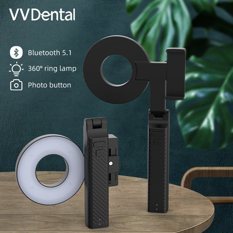 Lampu fotografi VVDental, lampu fotografi dokter gigi, lampu LED 360 °, lampu Bluetooth 5.1 jarak 10m PL-3