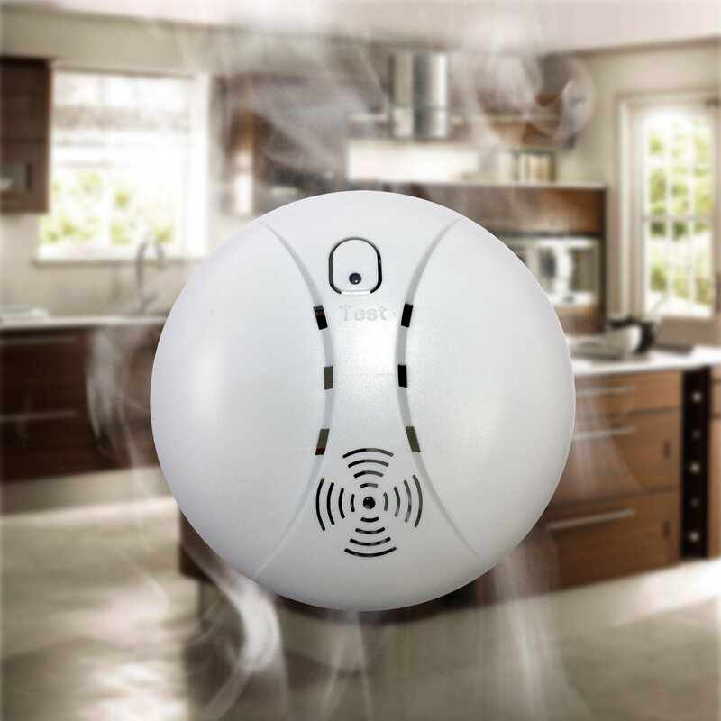 D5A Proteção Detector de Fumaça de Incêndio Sem Fio Portátil Sensores de Alarme Para Home Security Sistema de Alarme Em Nossa Loja