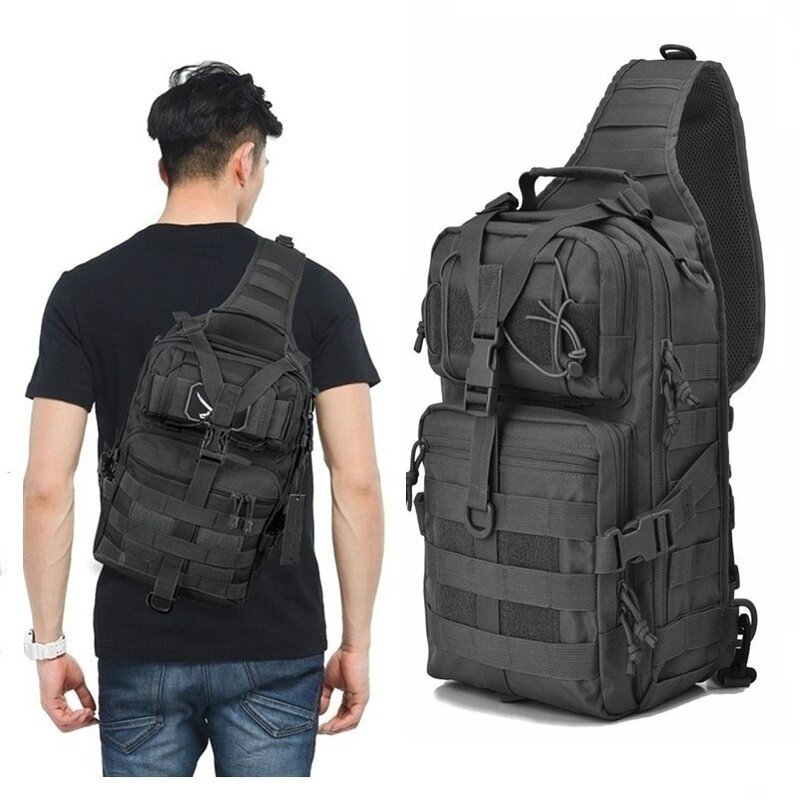 Military Backpack Tactical Assault Pack Crossbody Sling Bag Waterproof Rucksack Bag Outdoor Hiking Camping Pack Man Shoulder Bag