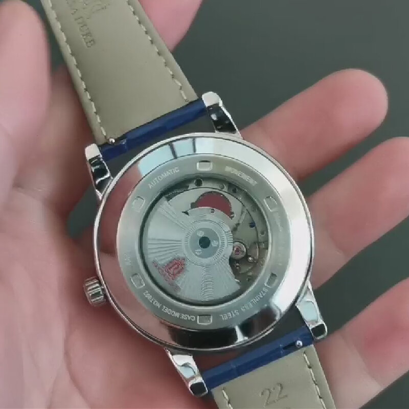 Luxury Luminous Rotating Gypsophila Dial W/ Diamond Reloj Automatic Watch for Men Mechanical Mens Watches Relogio Masculino 2022