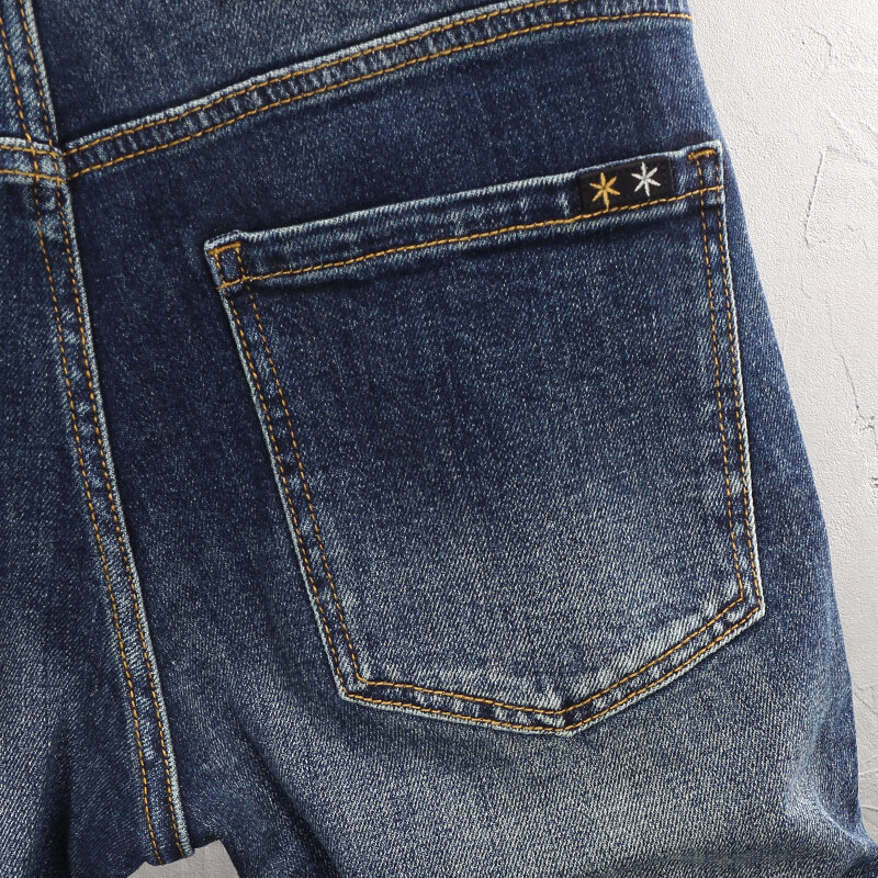 Modedesigner Männer Jeans hochwertige Retro gewaschene blaue elastische Stretch Slim Fit zerrissene Jeans Männer Vintage lässige Jeans hose