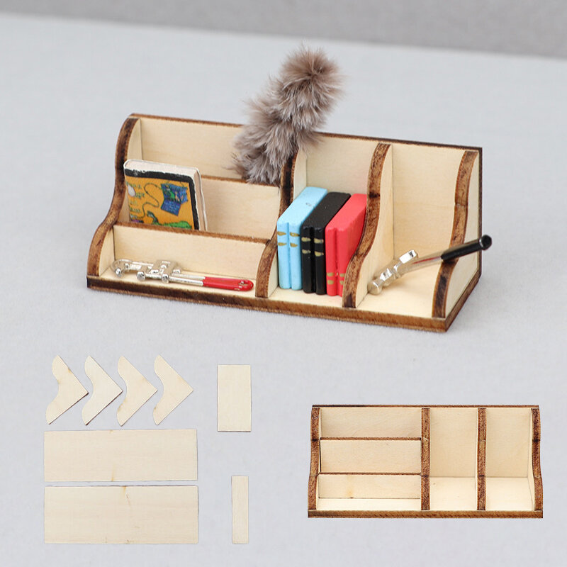 Antike Puppenhaus Miniatur Desktop-Lager regal Bücherregal Veranstalter Box Möbel Modell Puppenhaus Wohnkultur Spielzeug Zubehör