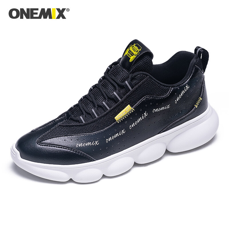 ONEMIX-Zapatillas deportivas reflectantes para hombre y mujer, calzado informal con plataforma, para caminar