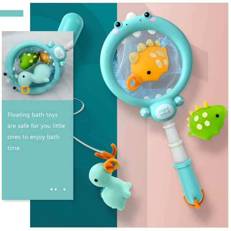 수영 물고기 목욕 장난감, 낚시 풀 장난감 게임, 낚싯대 및 그물 달린 플로팅 욕조 장난감, 재미있는 욕조 욕실 수영장