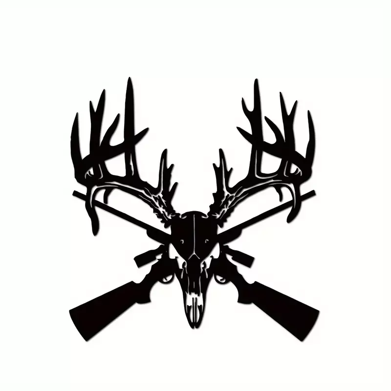 男性のための金属製の鹿の頭蓋骨とサイン,金属製の波のサイン,ガレージの装飾,狩猟,ギフト