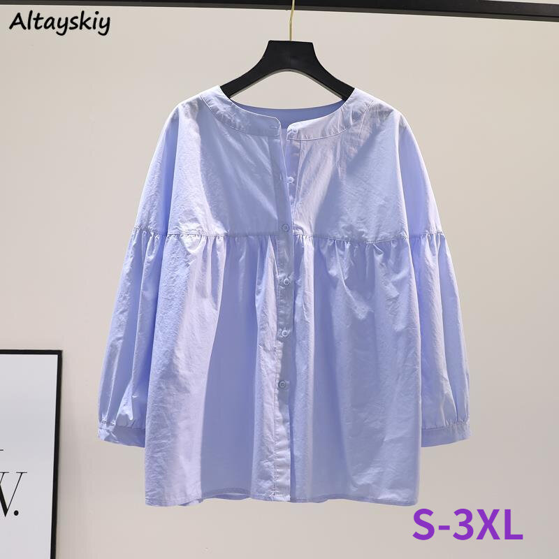 Shirts Frauen Minimlaist Solide Heißer Verkauf 4 Farben Alle-spiel Sommer Sun-proof Harajuku Weibliche Casual Blusa Mode beliebten Grund