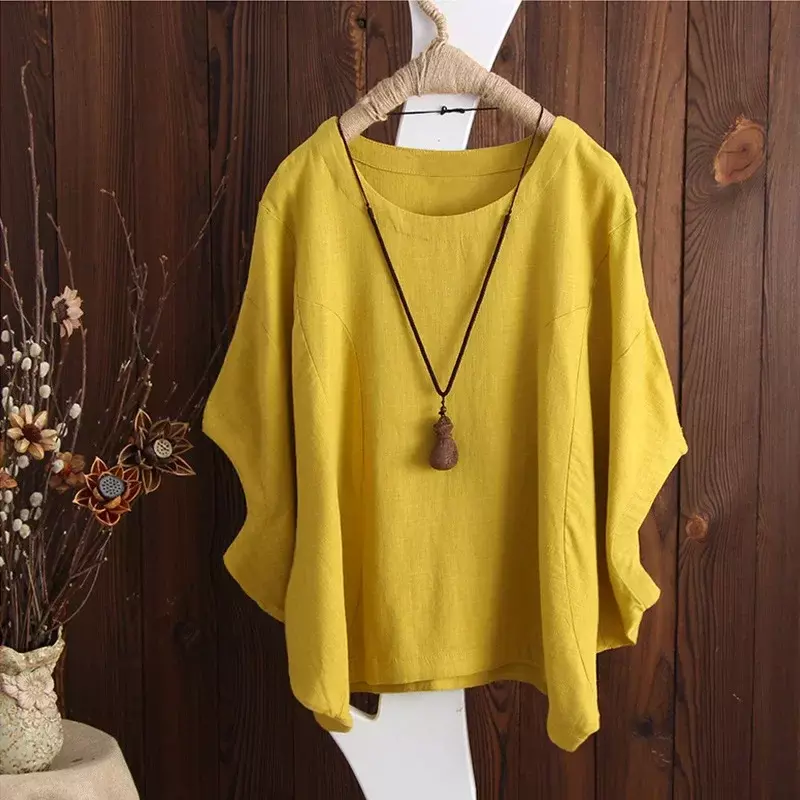 Woman's Tshirts Superior Quality Spring/summer Loose Solid Color Batwing Sleeve Ladies Top T-shirt Dropshipping