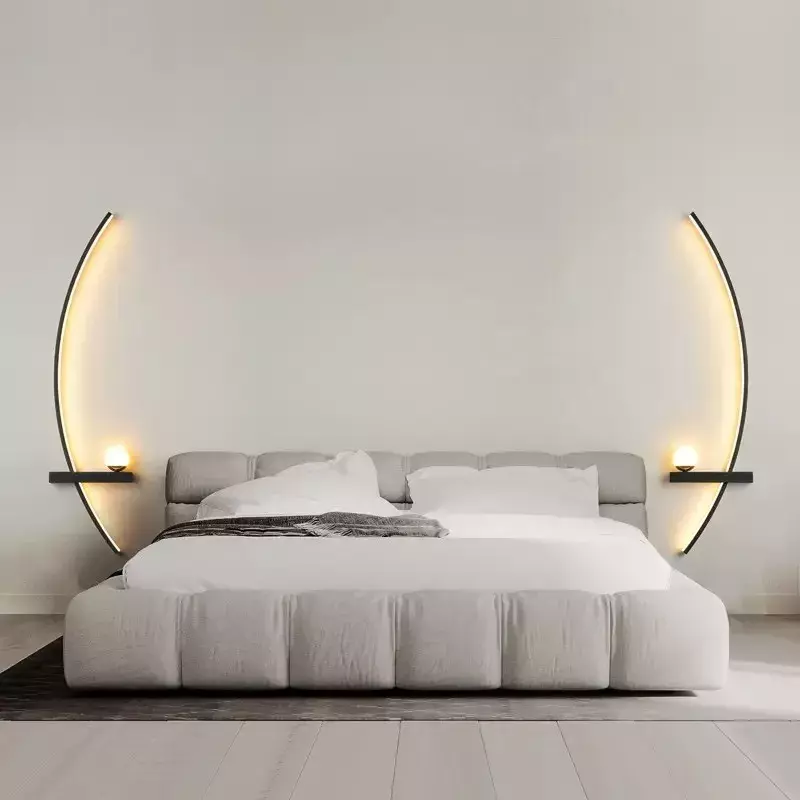 모던 LED 벽 램프, 심플한 스트라이프 벽 램프 장식, 침실 침대 옆 램프, 서재 홈 인테리어 조명 글로스