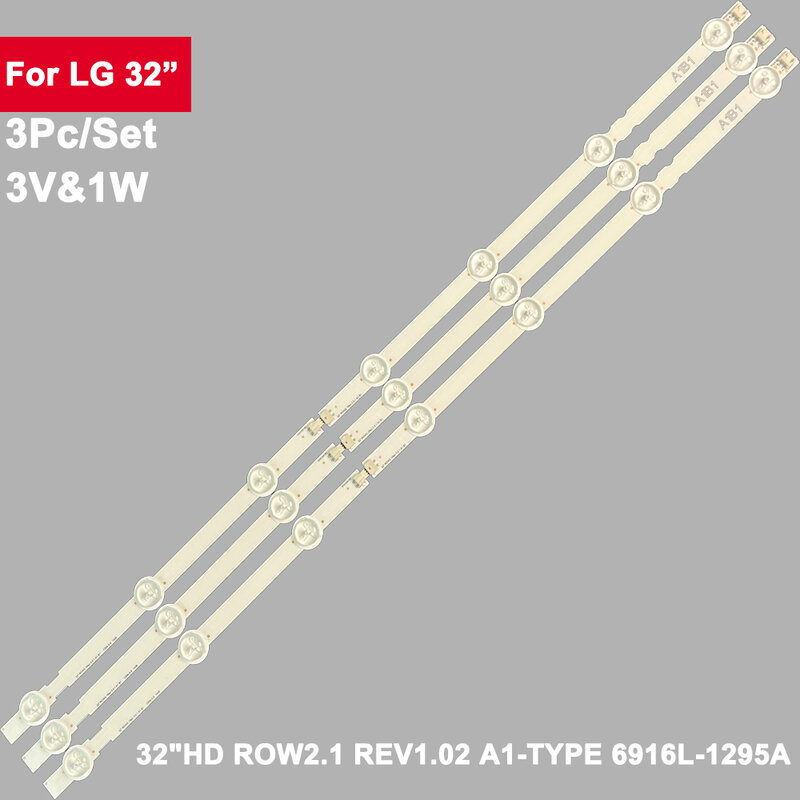 Tiras de retroiluminação LED para LIG 32LN 6916L 1438A 32LN540V 32LN5400 32LN5700 32LB530U 32 "HD, ROW2.1 REV1.02, 7 lâmpadas, 3 peças