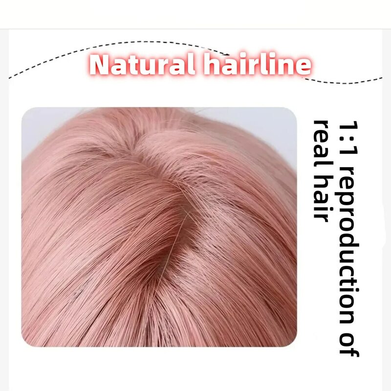 Женский длинный волнистый синтетический парик розового цвета для косплея Лолиты