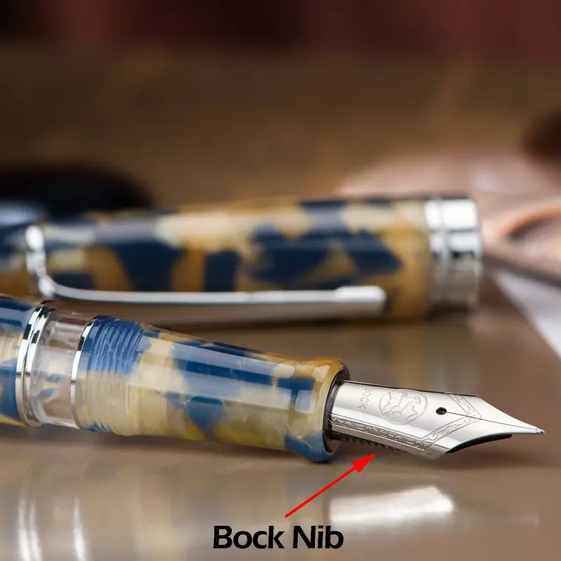 قلم حبر بمكبس من اسفين P50 ، قلم مع مفتاح ربط ، أداة كتابة مكتبية وأعمال ، أكريليك بوك ، EF F M Nib