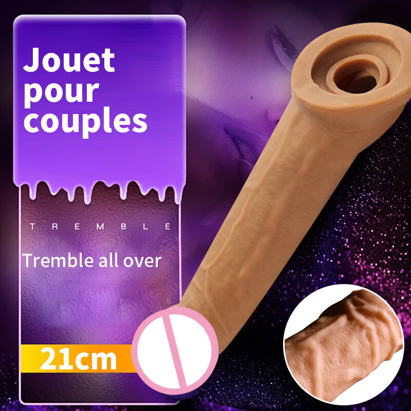 21cm Vergrößerung Penis Extender Ärmel wieder verwendbare Kondom Verzögerung Ejakulation Sexspielzeug für Männer Intim waren Penis Strecher Sexshop