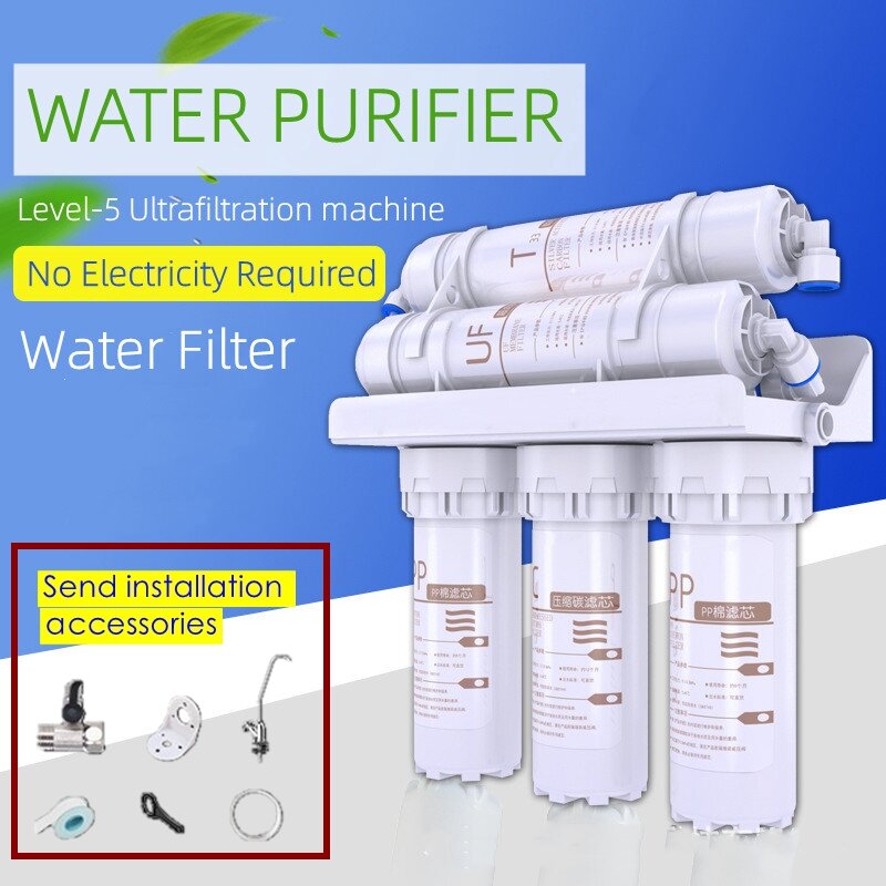 Filtro purificador de agua para el hogar, sistema de filtro de agua potable de 5 etapas, purificador de cocina con cartucho de filtro, Kit de grifo