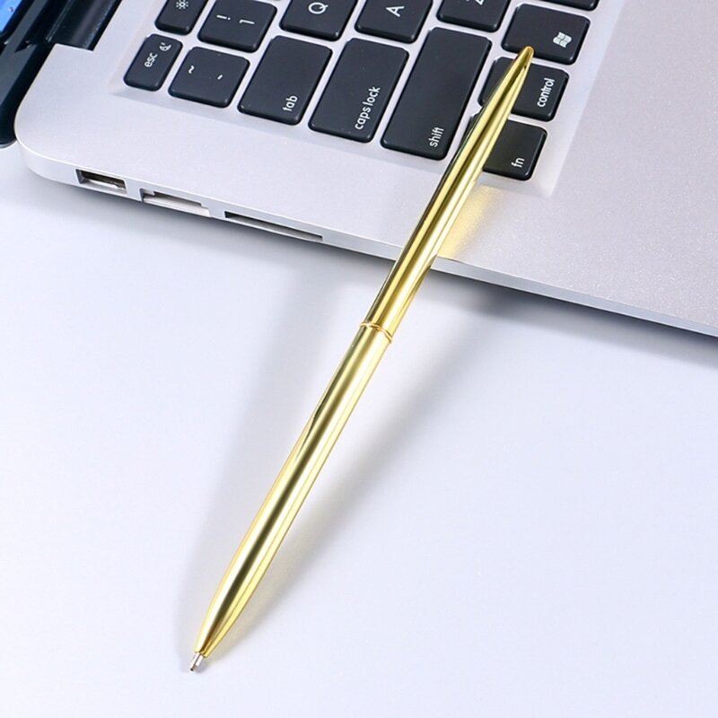 Retro Ballpoint Pen Set Attached Base Stand Desk Office Metal Sign Pen Writing School Office Business Supplies