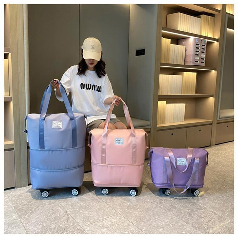 Travel Bag Large Capacity Universal Wheel Student Business Trip Waiting For Birth Storage Bag Waterproof Expandable Duffle Bag