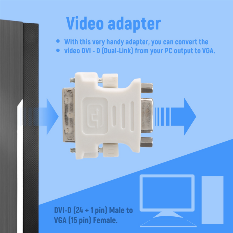 Adaptateur mâle DVI (DVI - D 24 1) vers VGA 600
