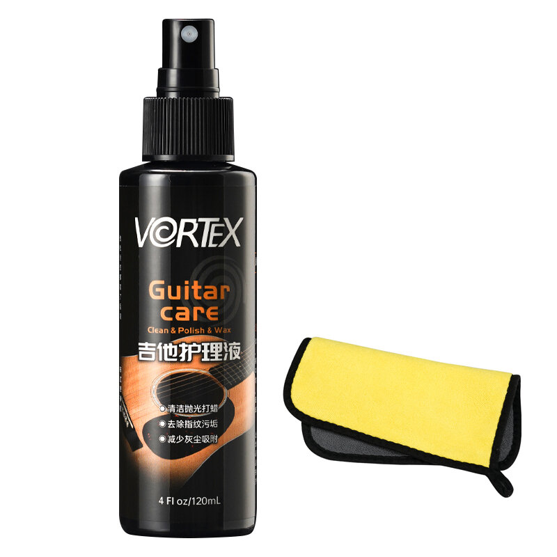 VORTEX   Guitar Cleaner. Removing dust/maintaining guitar/restoring shine. Suitable for matte/glossy guitars. Capacity 120ml.