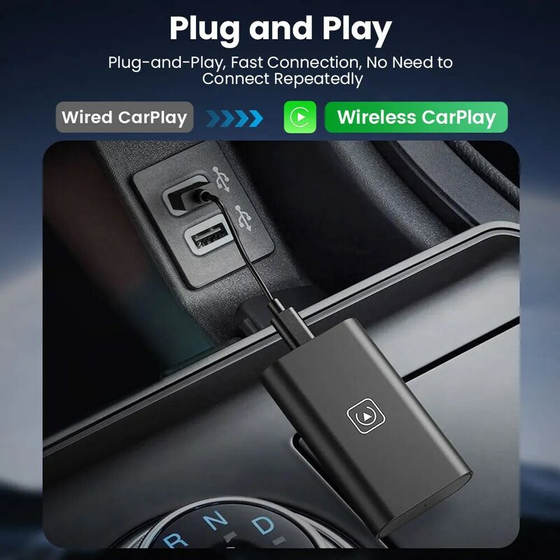 TIMEKNOW Wireless CarPlay Adapter For Iphone Car play Ai Box For Car OEM Wired CarPlay USB Dongle Android Auto Wireless Connect
