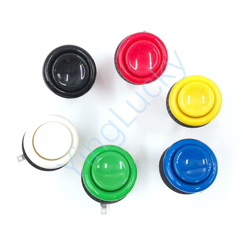 Botões padrão Yinglucky-americanos com micro interruptor, 8 pcs/lot, 28mm, estilo happ, kit diy, botão de arcada, máquina de jogo parte