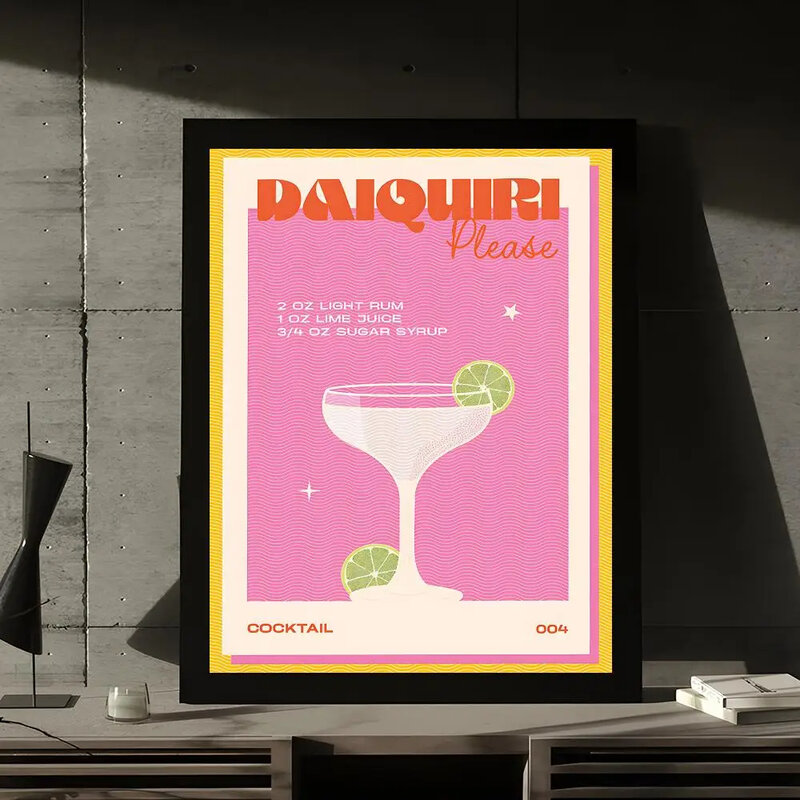 Красочные Коктейльные питьевые плакаты из крафт-бумаги принты винтажная домашняя комната кафе бар искусство настенный Декор Картина в эстетике