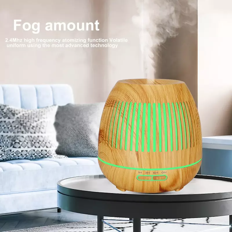 Smart WiFi Humidifier Essential Oil Diffuser Compatible with Alexa Google Home App Control 400ml Dark Wood Grain Aroma Diffuser