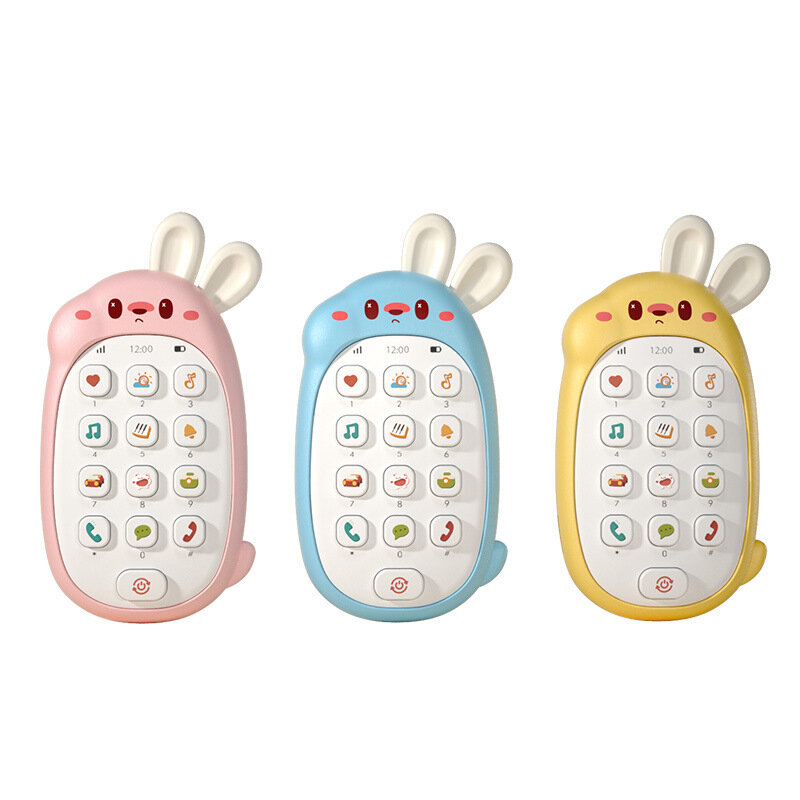 Zabawkowe telefony komórkowe symulacyjna dla dzieci Puzzle wczesna nauka dziecko może być gryzione w wieku 0-3 lat z lampkami muzycznymi zabawki do telefonu