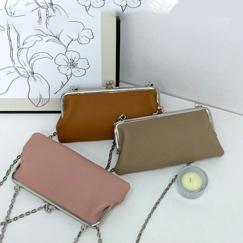 The First Layer of Cowhide Is Simple Women Bag Luxury Brand Bags Good Imitation Female Clutches Western Mini Women's Offer Retro