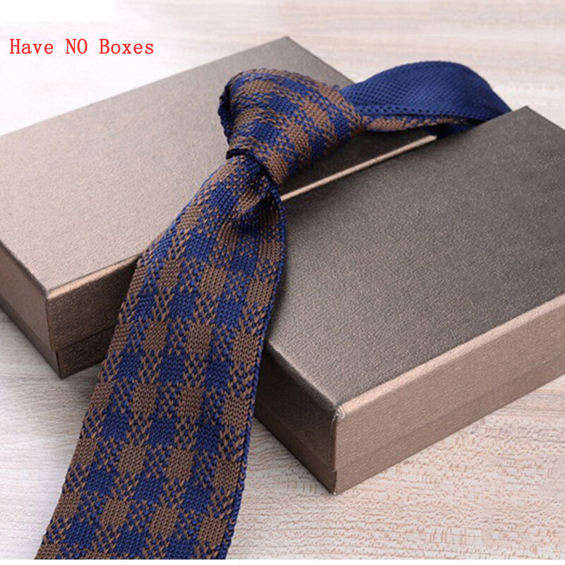 Classic 6.5CM Cotton Flat angle knitted Dot Solid Stripes Slim Tie for Business Wedding Office Party Narrow Necktie Accessory