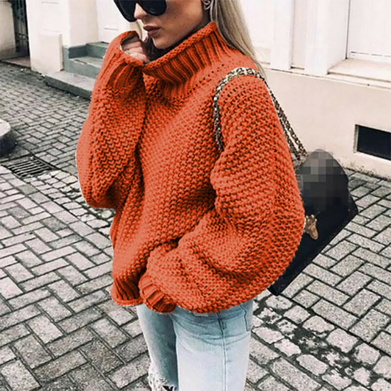 Sweater rajut wanita, atasan Pullover lengan panjang longgar, Sweater musim gugur dan dingin 2023