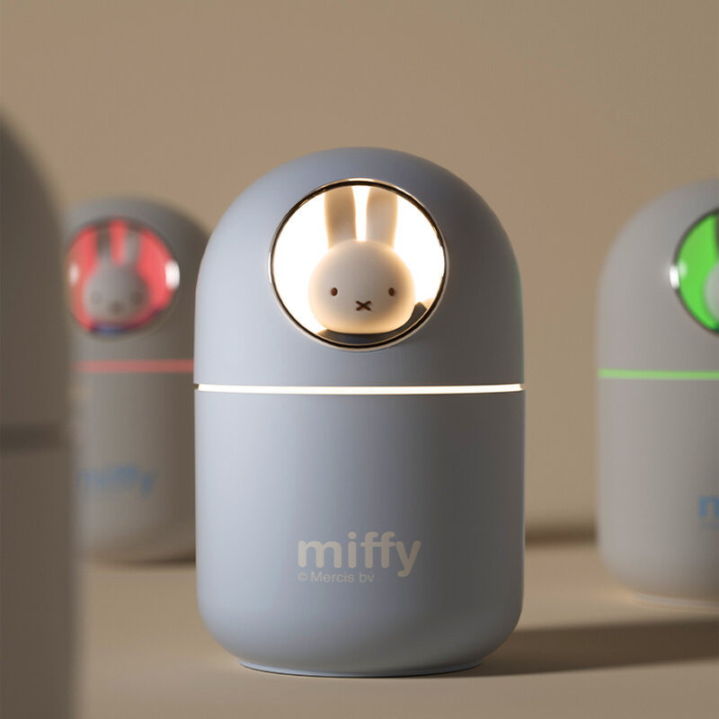 Miffy-Cool Mist Umidificador com USB, Ultrasonic Cool Mist Maker, Purificador de ar portátil para carro e quarto, Luz colorida, 320ml