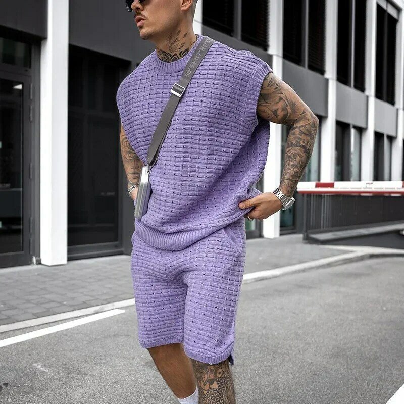 Summer Mens Sets Sports Leisure Daily Loose Trend Short Sleeve Shirt Suit Streetwear Men Shorts Set Ropa Para Hombre